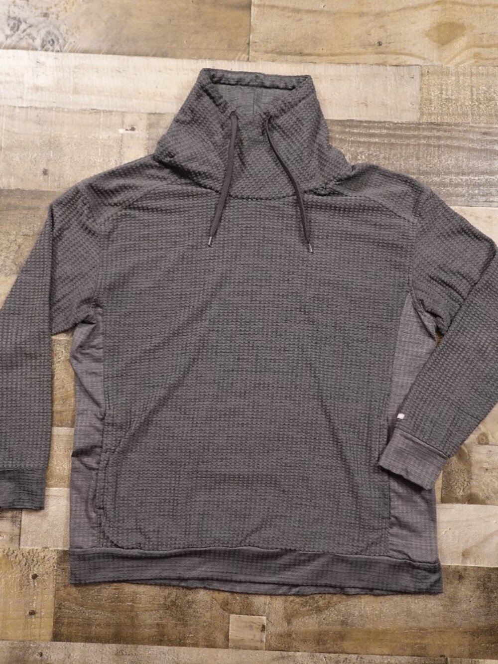 Columbia Waffle Knit Cowl Neck Pullover Women’s XL‎ Gray Cozy Athleisure